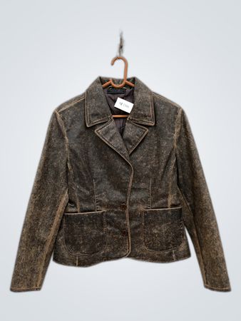 São Paulo Distressed Leather Blazer