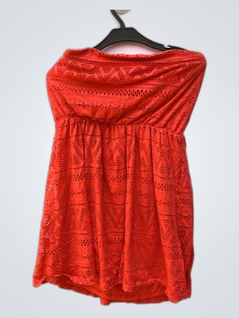 No Boundaries Red Lace Strapless Mini Dress