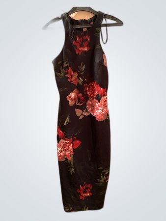 AX Paris Black Floral Sleeveless Midi Dress