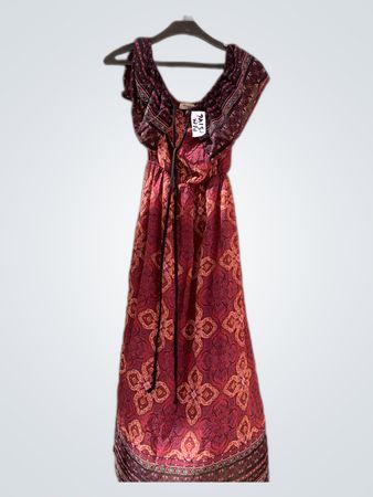 Monteau Printed Ruffled Midi Dress
