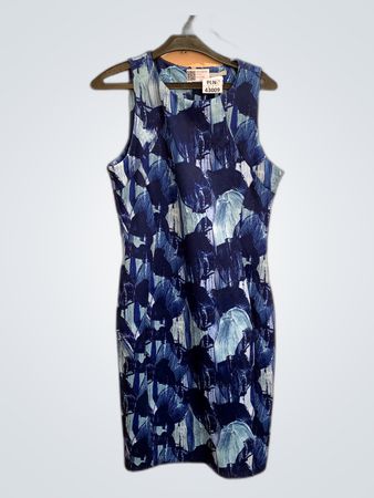 H&M Blue Abstract Print Sleeveless Mini Dress