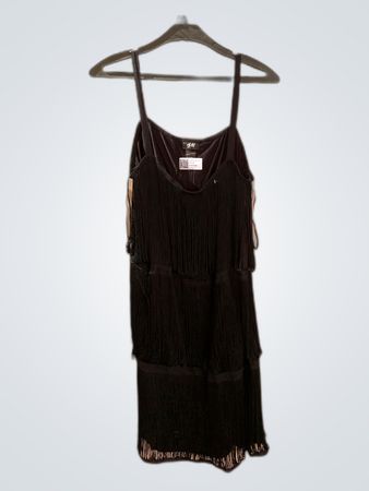 H&M Black Fringed Mini Dress