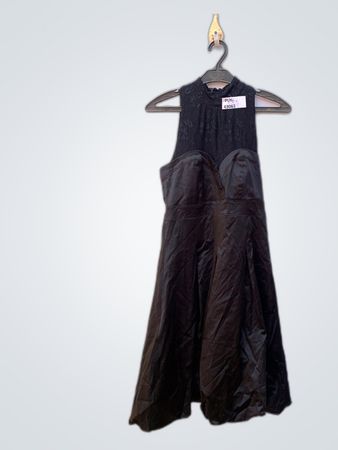 Unbranded Black Lace Satin Mini Party Dress