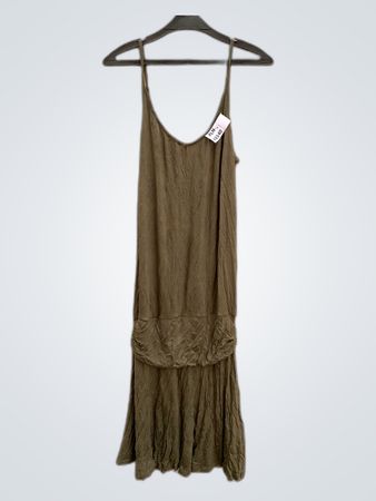 La Scana for Venus Olive Green Sleeveless Midi Dress