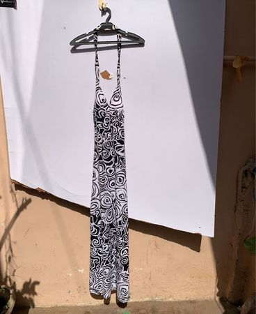 SAYWAY Black and White Printed Maxi Dress