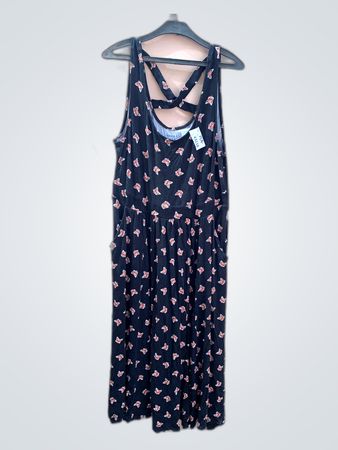 Torrid Black Butterfly Print Sleeveless Midi Dress