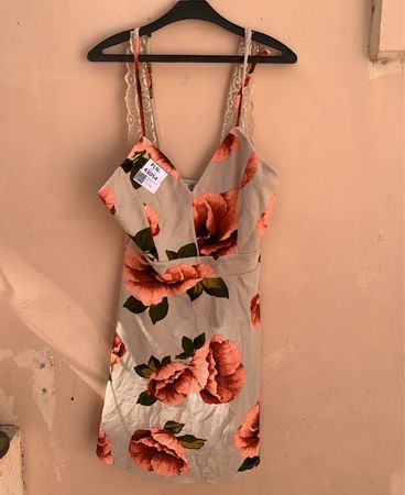 Floral Lace Strap Mini Dress