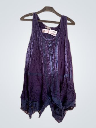 Neiman Marcus Purple Sleeveless Lace Blouse