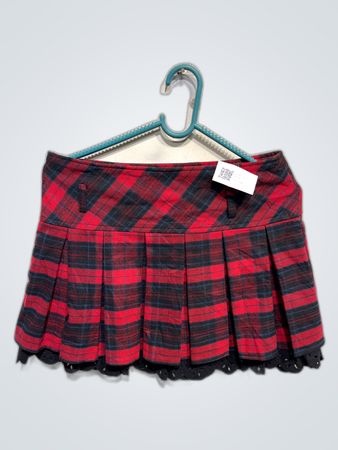 MZ Plaid Pleated Mini Skirt