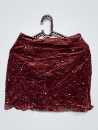 Maroon Velvet Skirt