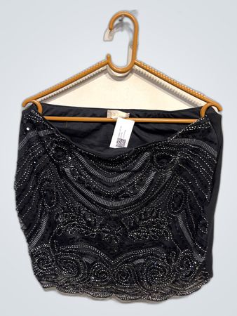 AllSaints Black Sequin Crop Top