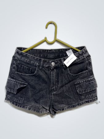 Unbranded Black Denim Cargo Shorts