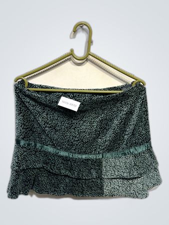 Unbranded Green Velvet Leaf Print Mini Skirt