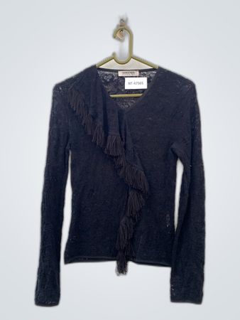 Georges Rech Black Lace Fringe Sweater