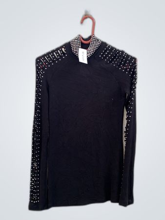 Unbranded Black Studded Knit Sweater