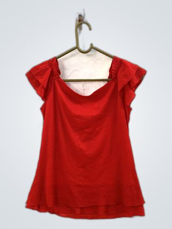 Red Ruffled Top