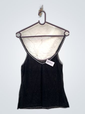Unbranded Black Mesh Camisole Top