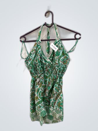 Unbranded Printed Green Halter Top