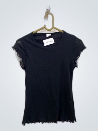 Camaïeu Black Ruffle Sleeve Blouse