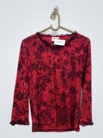 Candie's Printed Floral Ruffle Blouse