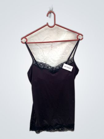 Black Camisole with Lace Trim