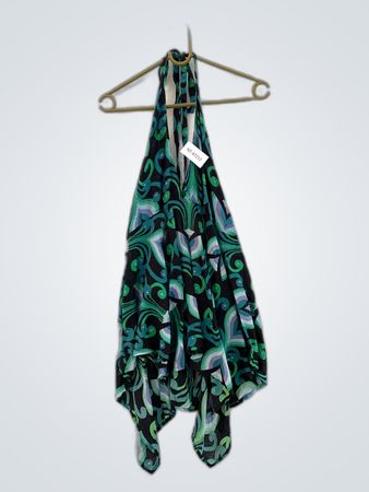 Green and Black Halter Top