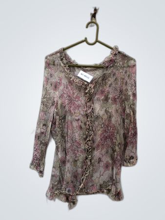 Printed Ruffle Blouse