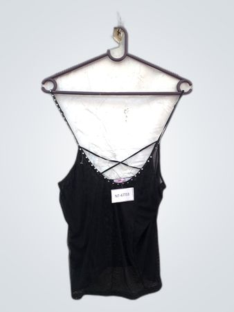 Lover Black Mesh Cami Top