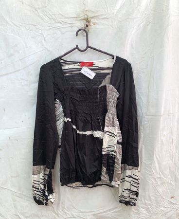 ScripT Printed Long Sleeve Blouse
