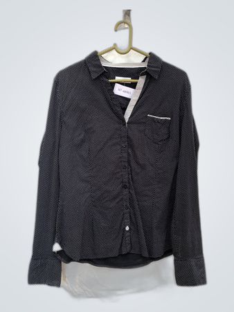Cache Cache Black Polka Dot Long Sleeve Blouse