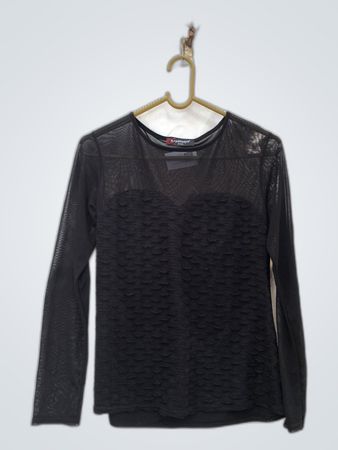 Esperance Paris Black Sheer Mesh Blouse