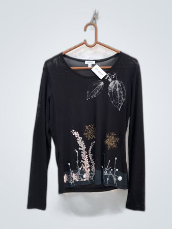 Esprit Black Printed Mesh Blouse