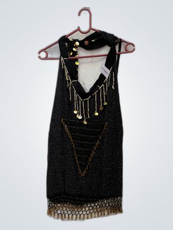 Unbranded Black Sequined Halter Top