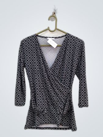 Patrice Breal Printed Wrap Blouse