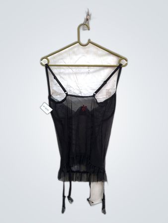 Black Lace Bustier with Garter Straps