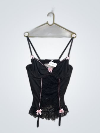 Black Lace Bustier Top