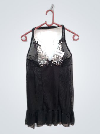 Black Mesh Lingerie Dress