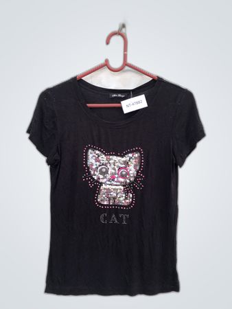 Miss Berge Black Cat Graphic T-Shirt