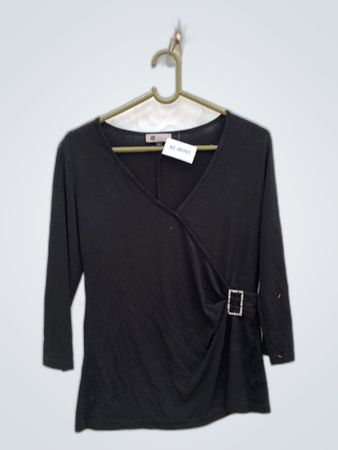 K Woman Black Wrap Blouse
