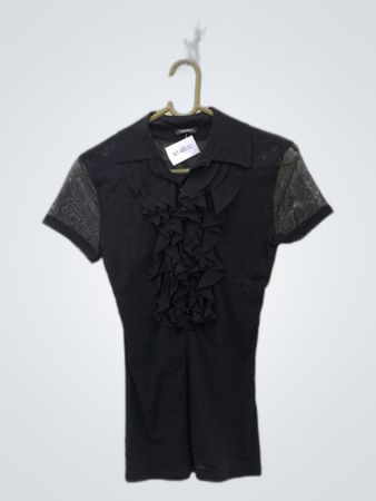 Marni Black Ruffle Blouse