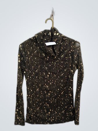 Unbranded Sparkly Black Turtleneck Top