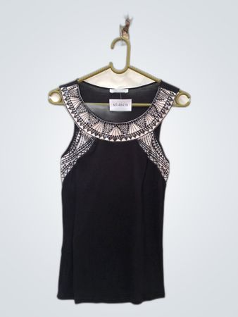 Promod Black Embellished Tank Top
