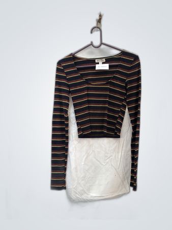 Wild Honey Striped Cropped Knit Top