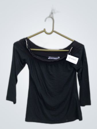 Rinascimento Black Off-Shoulder Blouse