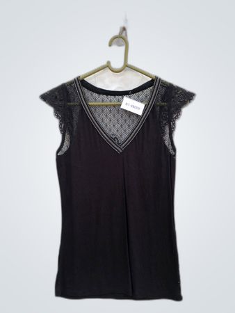 Black Lace Trim Top