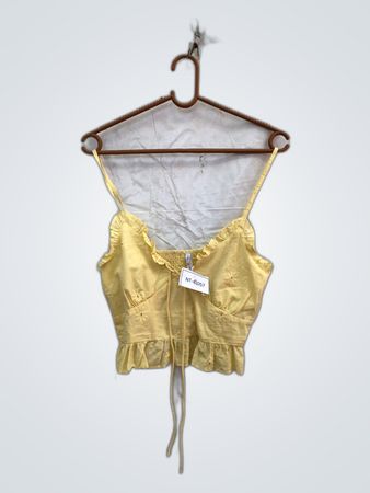 Unbranded Yellow Ruffle Crop Blouse
