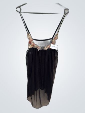 Black Lace Trim Camisole Top