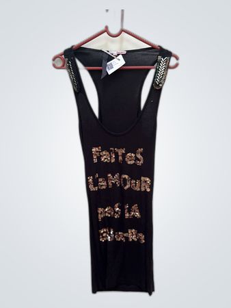 Tally Weijl Black Graphic Sleeveless Tank Top