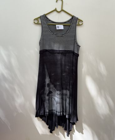 Amour Striped Printed Sleeveless Mini Dress