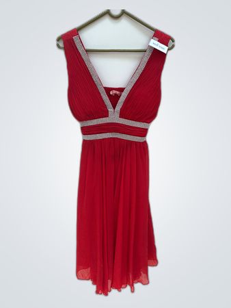 Eva & Lola Red Pleated Mini Dress